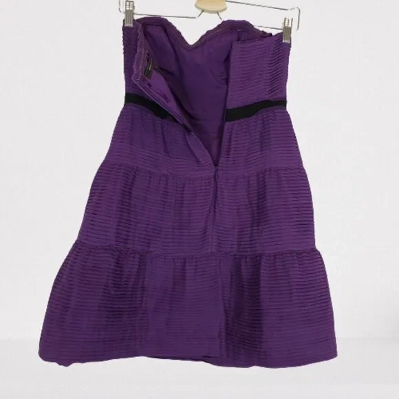 Bcbg pleated chiffon sweetheart neck dress - Picture 6 of 8